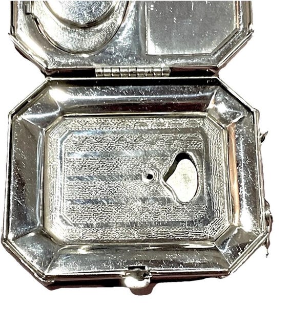 Early Engine Turned Combination Compact Yellow Gu… - image 9