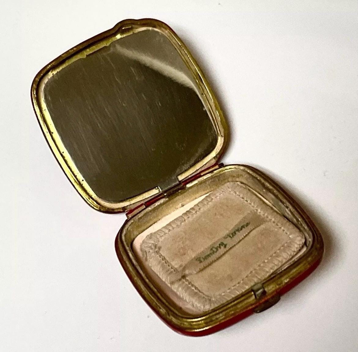 Rare VALAZE Red Enamel Compact Powder Rouge Art Deco 2 Puffs - Etsy