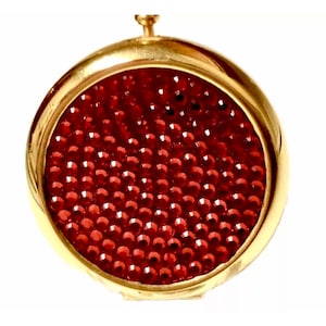 Petite Estée Lauder Pó recarregável não utilizado compacto com strass vermelhos Bling