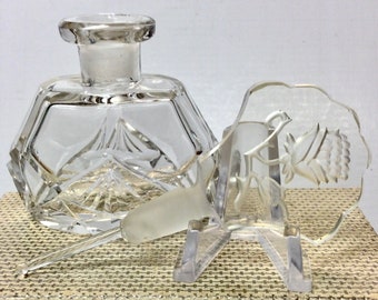 Made in Czechoslovakia Art Deco Perfume Bottle Dauber Attached