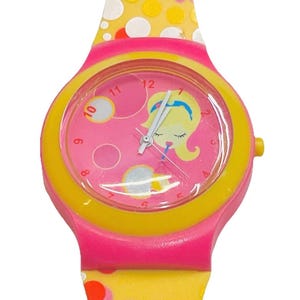 Vintage Retro Yess Yellow Watch New Battery Red Numbers Polka Dot Strap Funky Anyone know anything about this old Swatch I found? : r/Watches main image 3