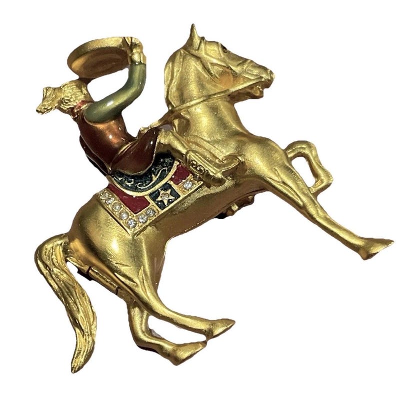 Estée Lauder Rare Rodeo Cowgirl Solid Perfume Compact Equestrian Horse image 2