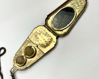 Vintage Two-Tone Dance Compact Miniaudiere: Art Deco Style