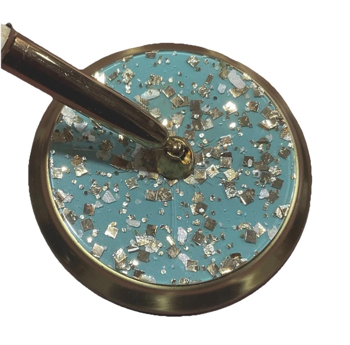 Park Sherman Confetti Lucite Memo Pad and Pen Set Turquoise Mid