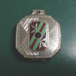 Vintage Evans Art Deco Powder Rouge Compact Enamel Geometric
