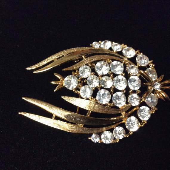 Vintage Signed Lisner Huge Statement Rhinestone B… - image 2