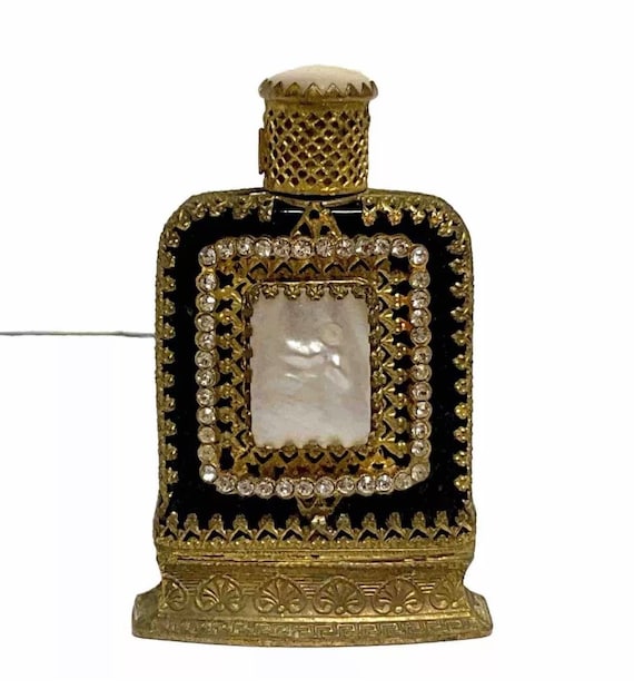 Unique Ornate Miniature Austrian Perfume Bottle Bl