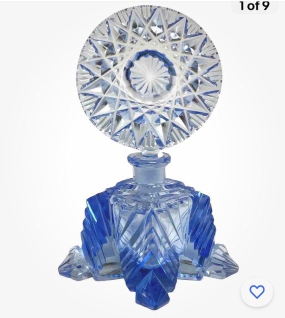 Spectacular Blue Made in Czechoslovakia Perfume Bo