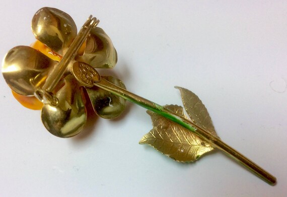 Robert Rose Enamel Flower Brooch: Signed Vintage … - image 5
