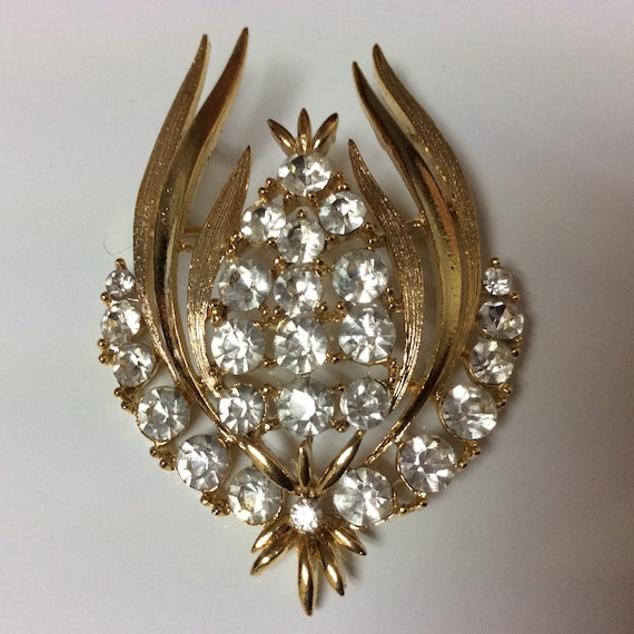 Vintage Signed Lisner Huge Statement Rhinestone B… - image 1