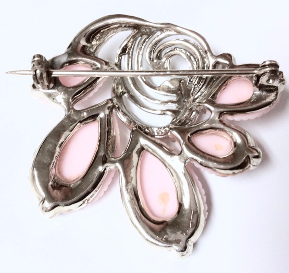 Marboux Brooch Pin Pink RibbedThermoset Pieces Si… - image 4
