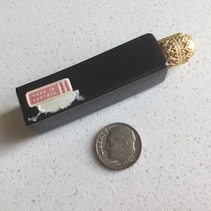 Vintage Made in Austria Miniature Perfume Bottle Dauber Intact Black Original Paper Label