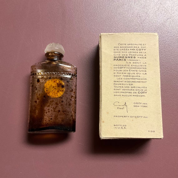 Miniature Coty L'origan Perfume Bottle Original Box Paperwork 1920
