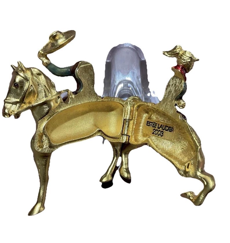 Estée Lauder Rare Rodeo Cowgirl Solid Perfume Compact Equestrian Horse image 3