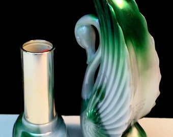 Lamis King Lipstick Figural Tube Swan Green Marble Patented US UK