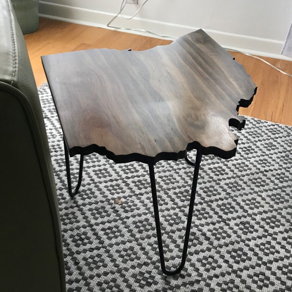 Wood Ohio Shaped Side Table