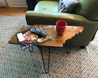 Wood Tennessee Shaped Side Table