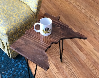 Wood Minnesota Shaped Side Table
