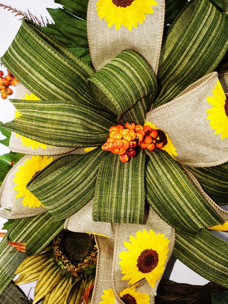 Sunflower Ranunculus Wreath Large Grapevine Summer Fall - Etsy