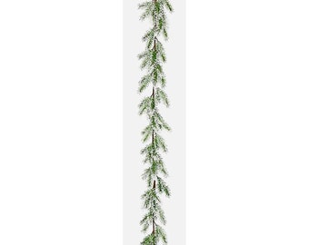 Select Artificials Snow and Mica Pine Garland, 6 FT