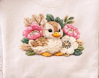 Kaczka z włóczki w formacie PNG, projekt koszulki z kaczką, pobieranie cyfrowe