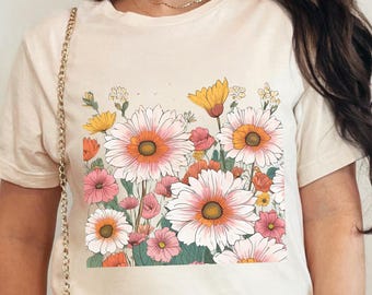 Wildflowers Shirt Designs Floral Cottagecore PNG | Spring Flowers Sublimation Design Birth flower png summer floral png floral png