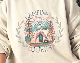 Królowa kempingu Png, projekt sublimacji, clipart kempingowy, cyfrowy obraz retro, koszulka Png, natychmiastowe pobieranie cyfrowe Png, prezent dla miłośnika kempingu