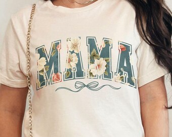 Pobierz sublimację w formacie PNG z motywem kwiatowym Mama, koszulkę z motywem kwiatowym Mama w formacie PNG, Mama w formacie PNG, sublimację Mama, Vintage Mama w formacie PNG, projekt sublimacji na Dzień Matki