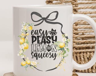 Easy Peasy Lemon Squeezy PNG Lemon Coquette Png Preppy Summer Png Dziewczęca Letnia Koszulka Lemon Png Lemonade, Prezent dla współpracownika