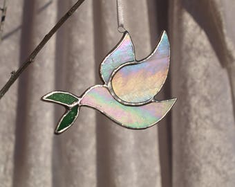 white dove, bird lovers gift, doves, dove, dove ornament, peace doves, bird decor, bird art, glass doves, Christmas decoration, bird gift