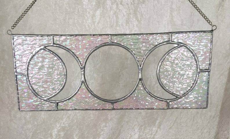 lunar phases stained glass lunar Moon full moon crescent moon celestial la luna moon phases sun catcher moon art glass moon