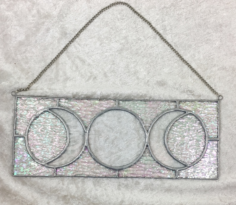 lunar phases stained glass lunar Moon full moon crescent moon celestial la luna moon phases sun catcher moon art glass moon