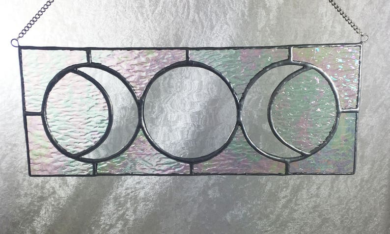 lunar phases stained glass lunar Moon full moon crescent moon celestial la luna moon phases sun catcher moon art glass moon