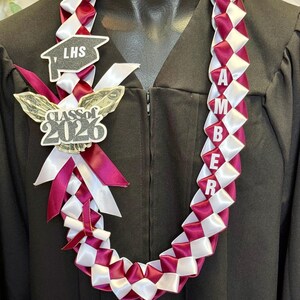 Collar de graduación de la clase de 2026 / nombre personalizado / colores de la escuela #095 Style # 1B