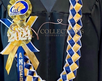 University of California, UC personalized ribbon leis/ Graduation leis/ Class of 2024