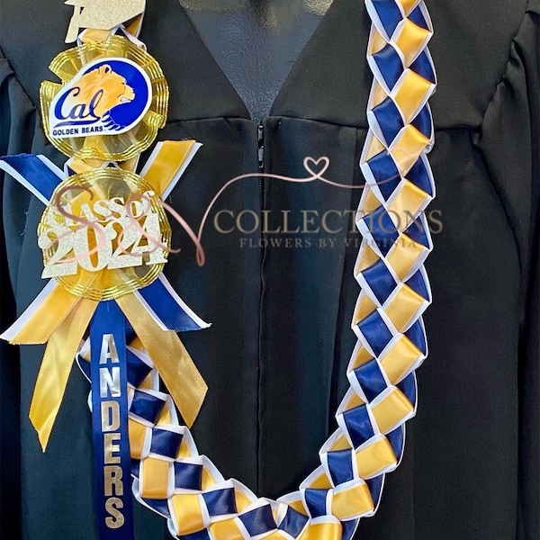 University of California, UC personalized ribbon leis/ Graduation leis/ Class of 2024