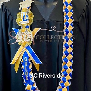 University of California, UC personalized ribbon leis/ Graduation leis/ Class of 2024 image 6