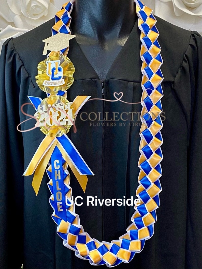 University of California, UC personalized ribbon leis/ Graduation leis/ Class of 2024 image 6