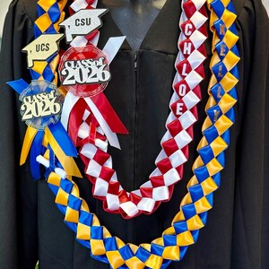 Collar de graduación de la clase de 2026 / nombre personalizado / colores de la escuela #095 imagen 9