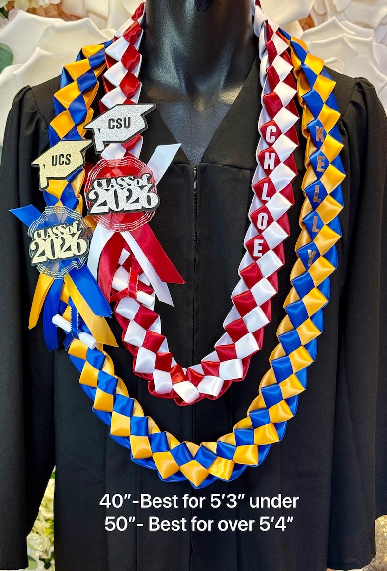 Collar de graduación de la clase de 2026 / nombre personalizado / colores de la escuela #095 imagen 9