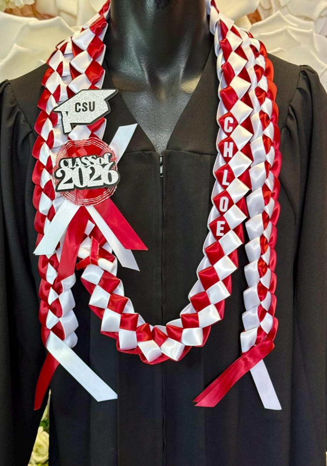 Ribbon Leis Set for Graduation/personalized Name/ School Colors