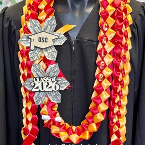 Collar de graduación de la clase de 2026 / nombre personalizado / colores de la escuela #095 Style #2F Set