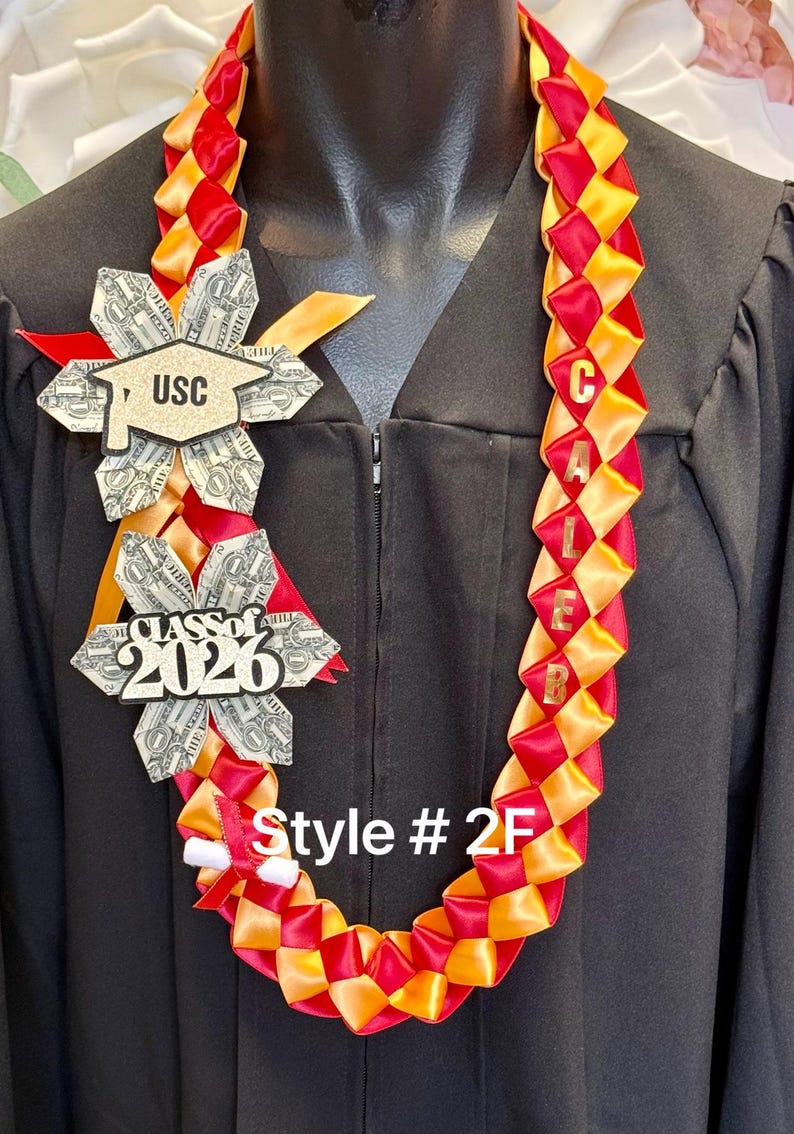 Collar de graduación de la clase de 2026 / nombre personalizado / colores de la escuela #095 Style #2F