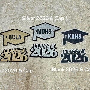 Collar de graduación de la clase de 2026 / nombre personalizado / colores de la escuela #095 imagen 11