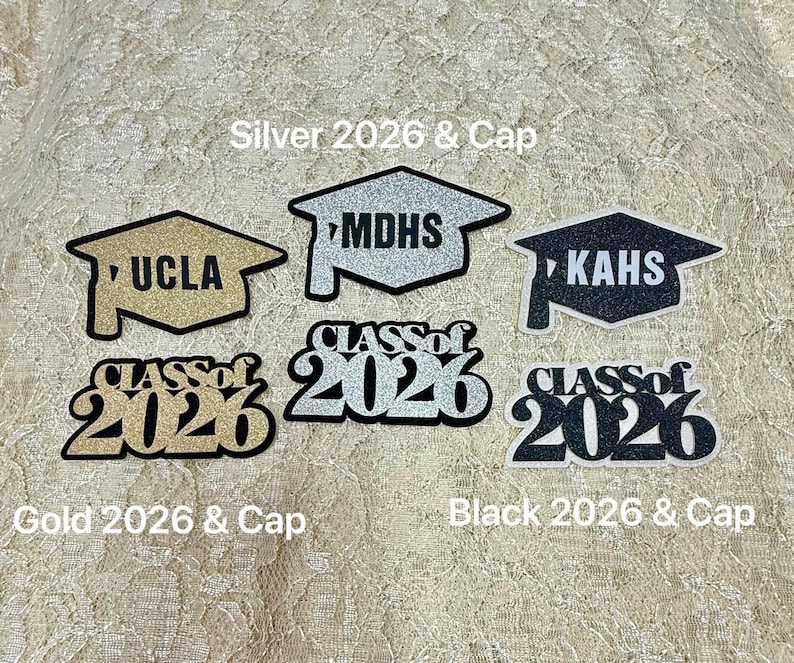 Collar de graduación de la clase de 2026 / nombre personalizado / colores de la escuela #095 imagen 11
