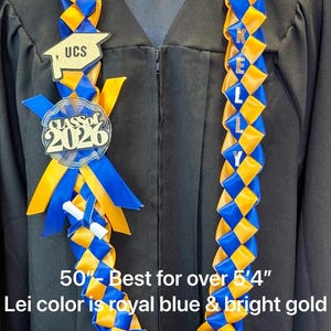 Collar de graduación de la clase de 2026 / nombre personalizado / colores de la escuela #095 imagen 18