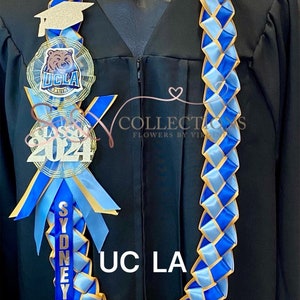 University of California, UC personalized ribbon leis/ Graduation leis/ Class of 2024 image 5