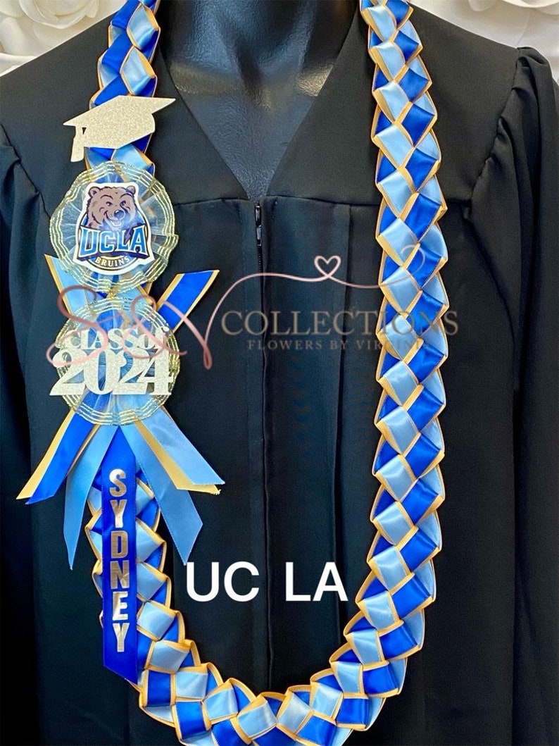 University of California, UC personalized ribbon leis/ Graduation leis/ Class of 2024 image 5