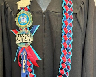 Coast Guard-The US Armed Forces custom leis made with graduate name
