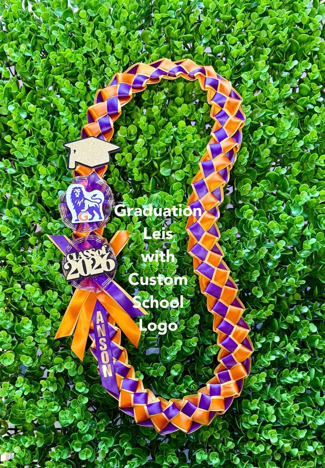 Custom Graduation Lei With School Logo and Name Tag - Etsy